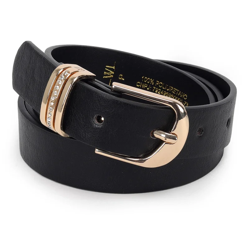 Cinto Feminino Passante Com Aplicacao De Strass 2,5cm