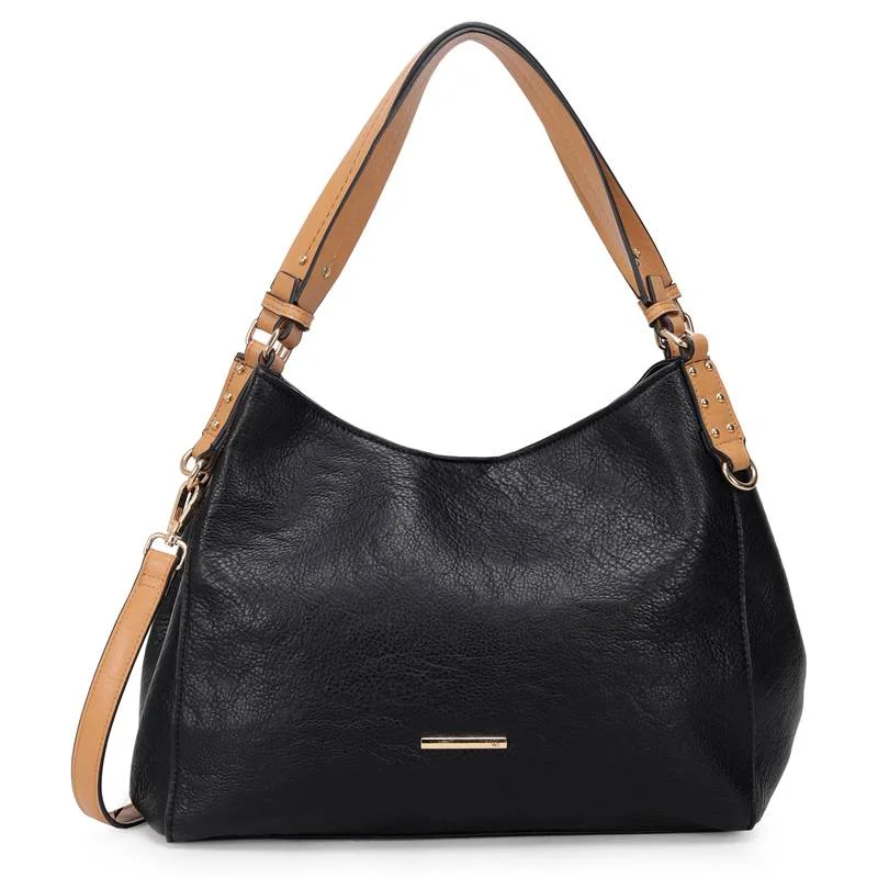 Bolsa Hobo Grande Bicolor Com Compartimentos