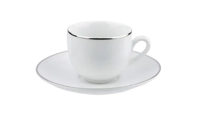Xícara de Chá em Porcelana Legacy Silver 220ml L’Hermitage Branca