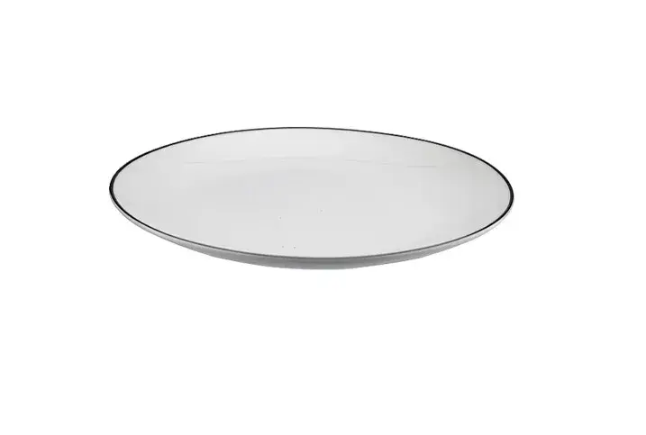 Prato Raso em Porcelana Legacy Silver 27cm L’Hermitage Branco