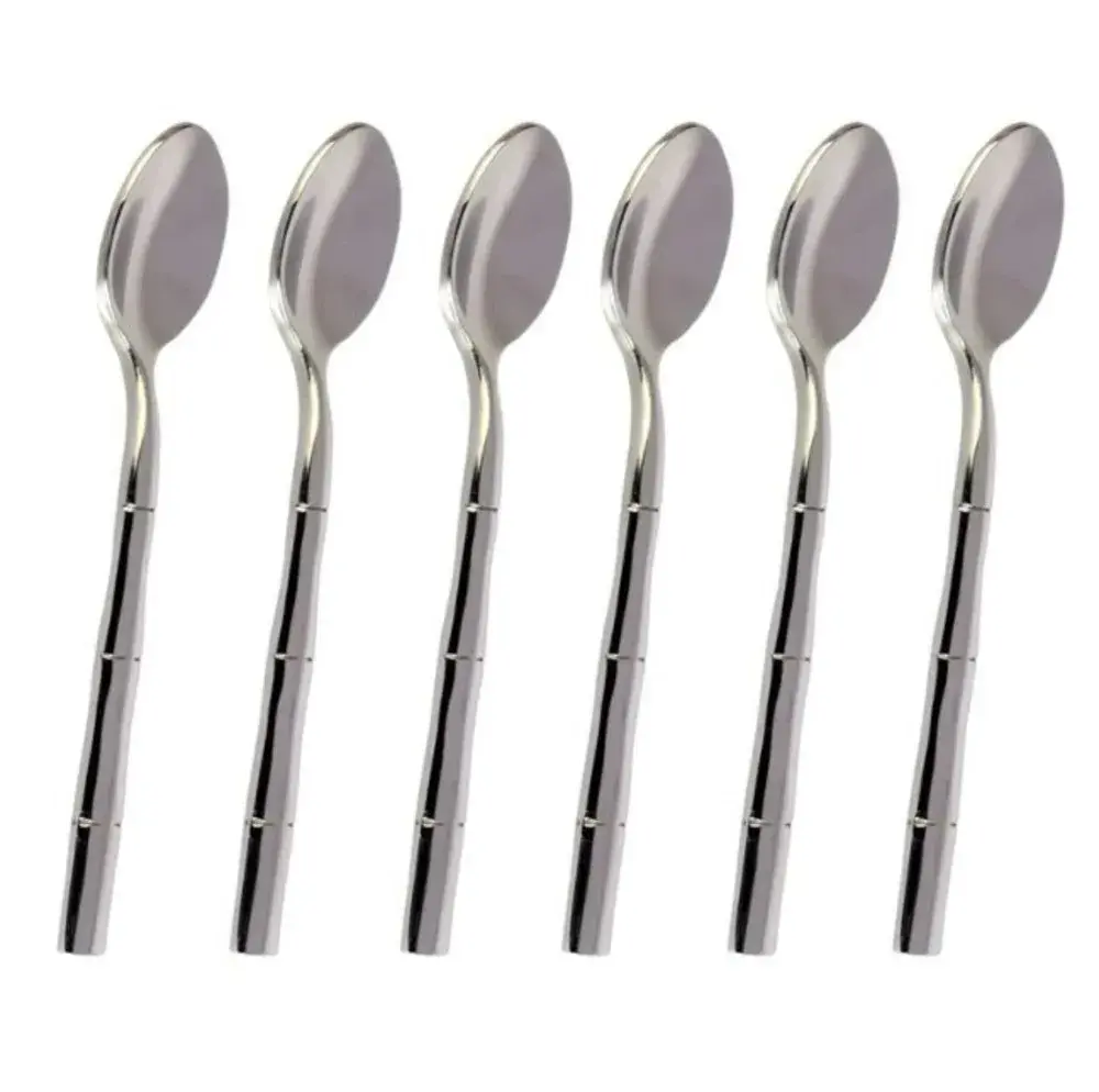 6 Colheres de Café Steel Wood Bambu em Inox L’Hermitage