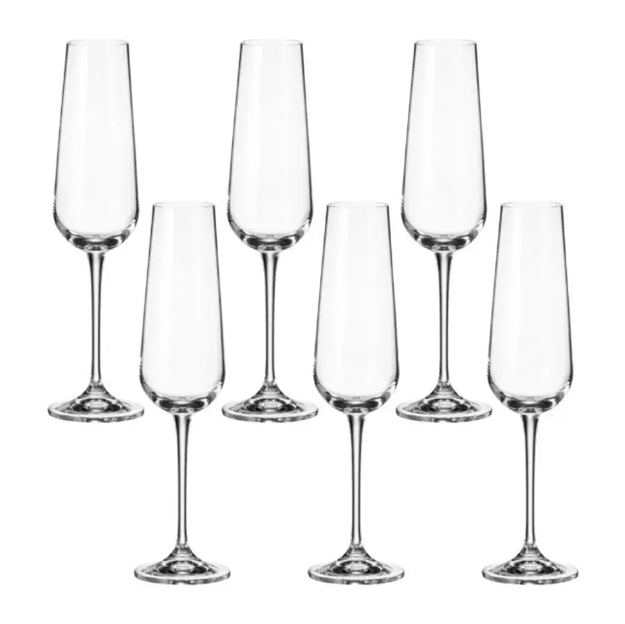 6 Taças para Champagne Cristal Ecológico Ardea 220ml Bohemia