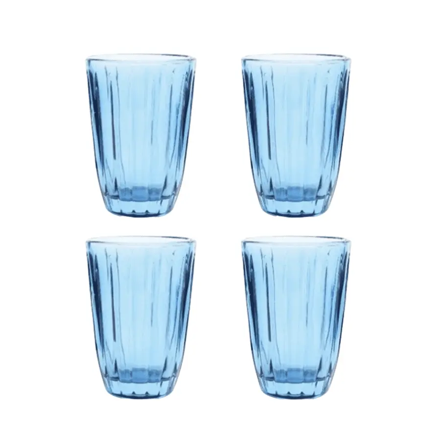 4 Copos Altos em Cristal Ecológico 310ml Azul
