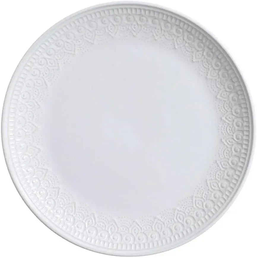 Prato Raso em Cerâmica Agra 27,5cm Porto Brasil Branco