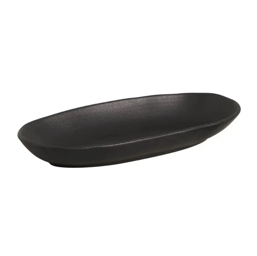 Travessa em Cerâmica 32x16cm Geo Orgânico Porto Brasil Preta