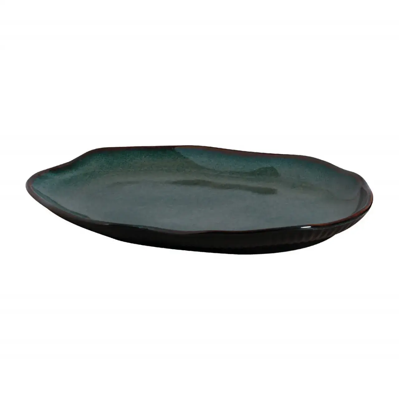 Travessa Geo Orgânico Oval Cerâmica 30X20cm Porto Brasil Azul