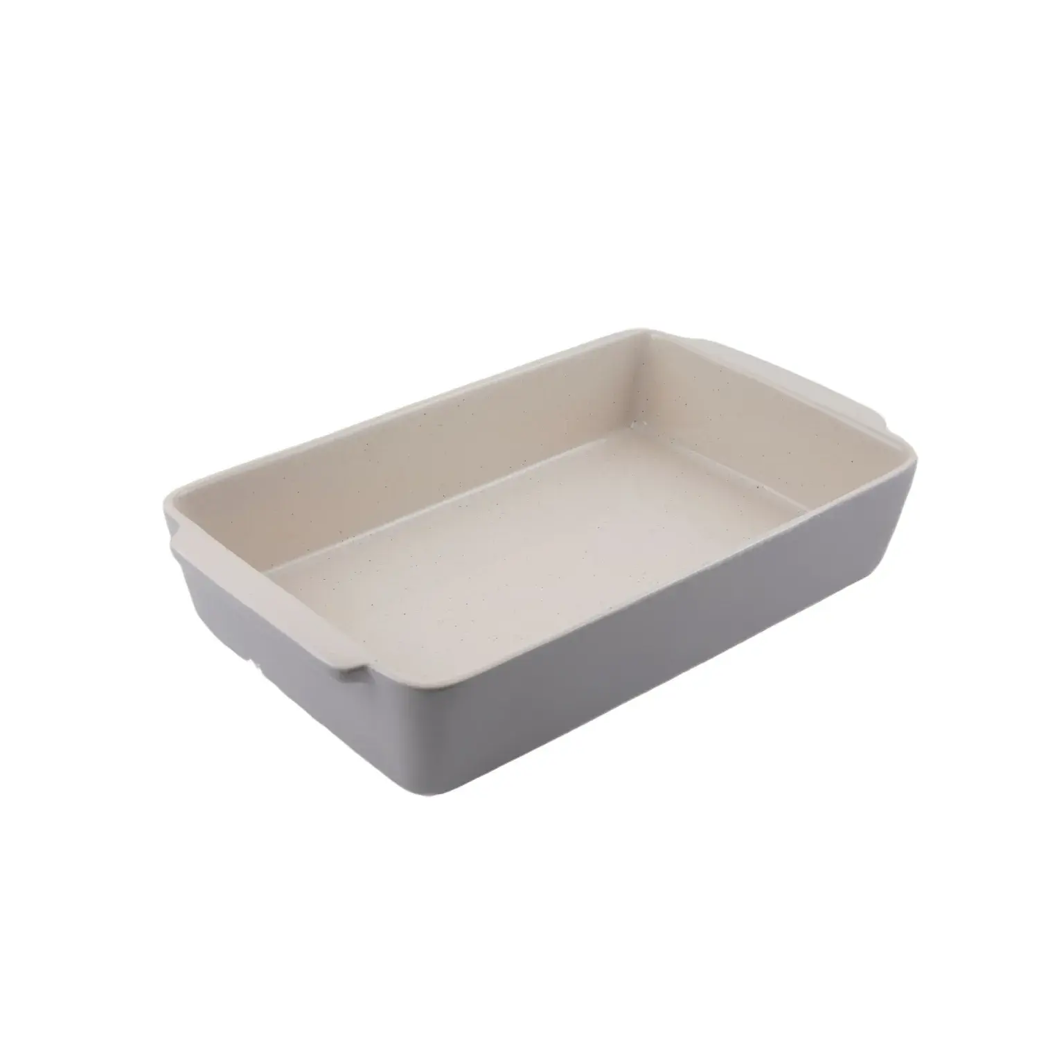 Travessa Retangular Cerâmica 15L 6,4x17,7x30,7cm Aveiro Cinza