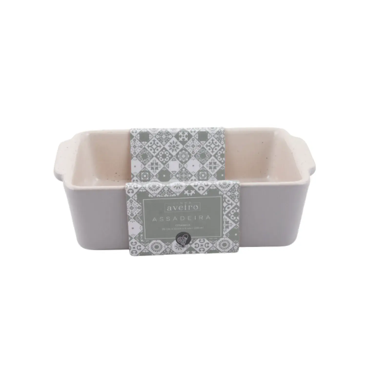 Travessa Retangular Cerâmica 500ml 5x13x20cm Aveiro Cinza