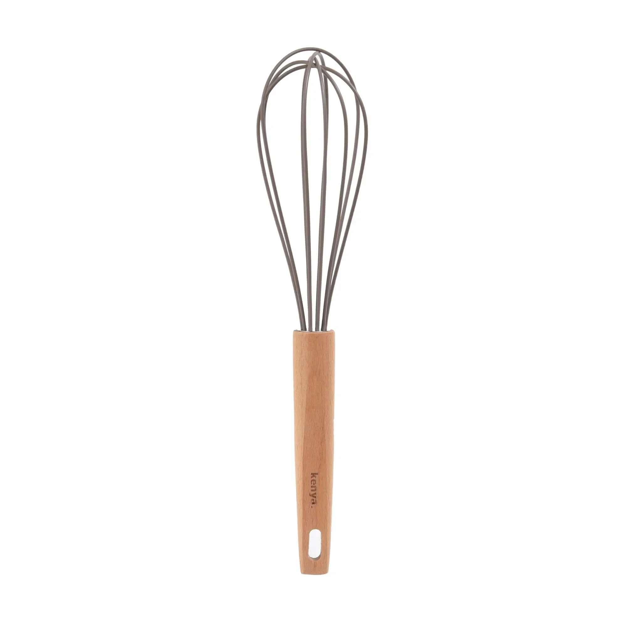 Colher Batedora de Silicone com Cabo Madeira Kenya Cinza — imagem 1