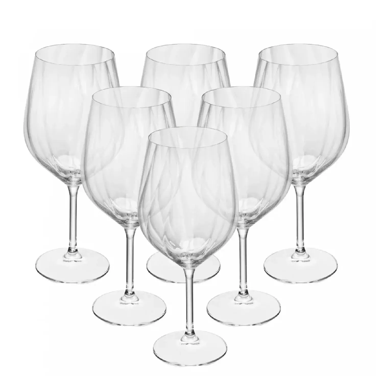 6 Taças de Vinho em Cristal Ecológico Optic 480ml Bohemia