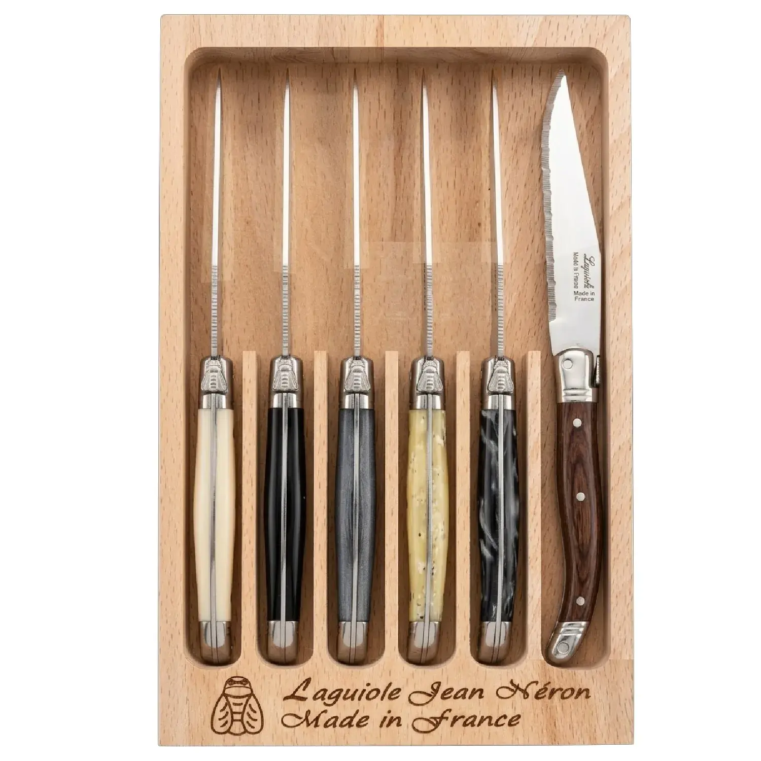 Conjunto de 6 Facas Laguiole em Aço Inox Coutelerrie Neron