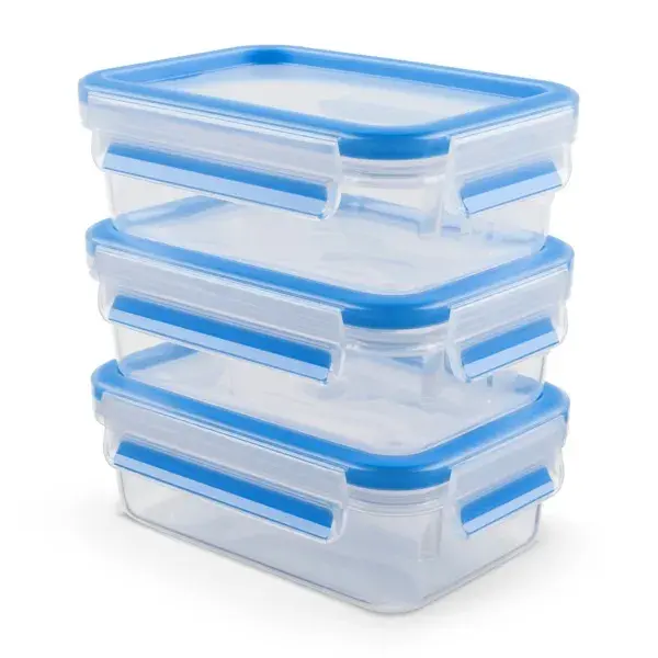 3 Potes Plásticos Clipclose 550ml Emsa