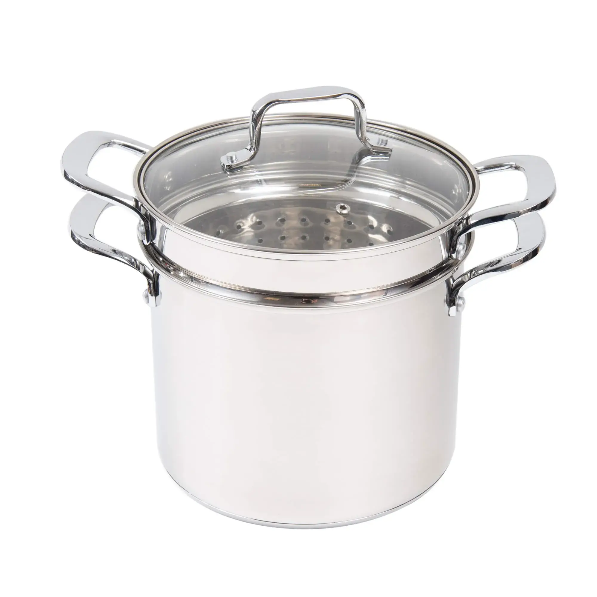 Espagueteira Panela de Macarrão 3 Peças Aço Inox 24cm Kenya