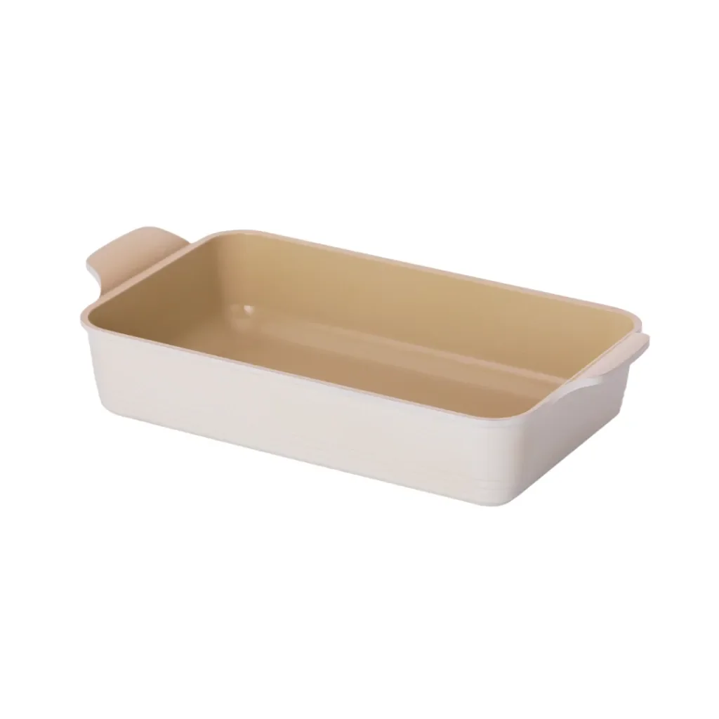 Assadeira Retangular Fika Base em Aluminio Bege Neoflam