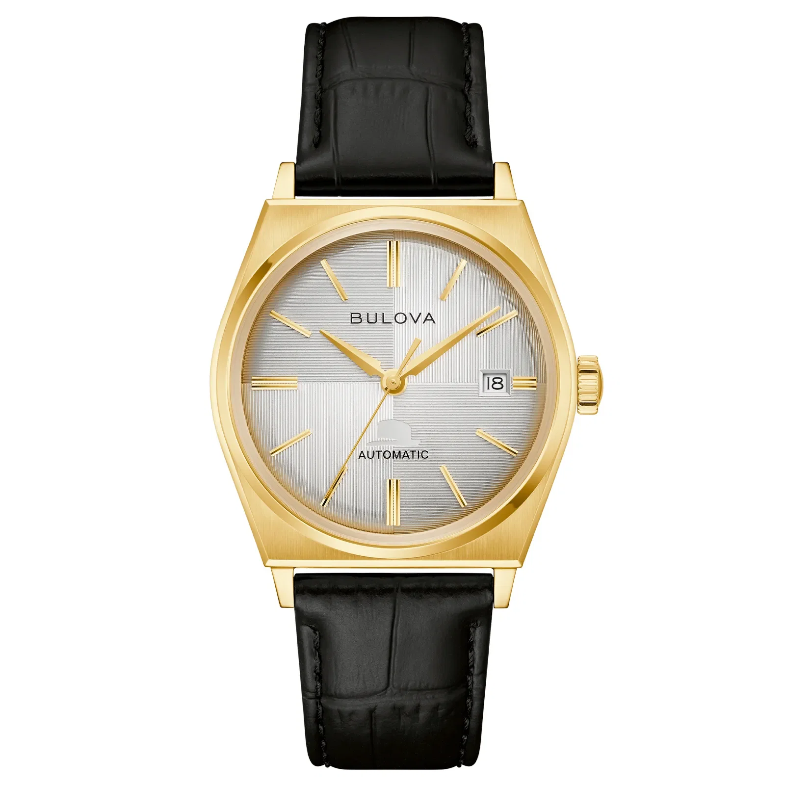 Relógio Bulova Frank Sinatra Automático Masculino em Couro Preto 97B243N