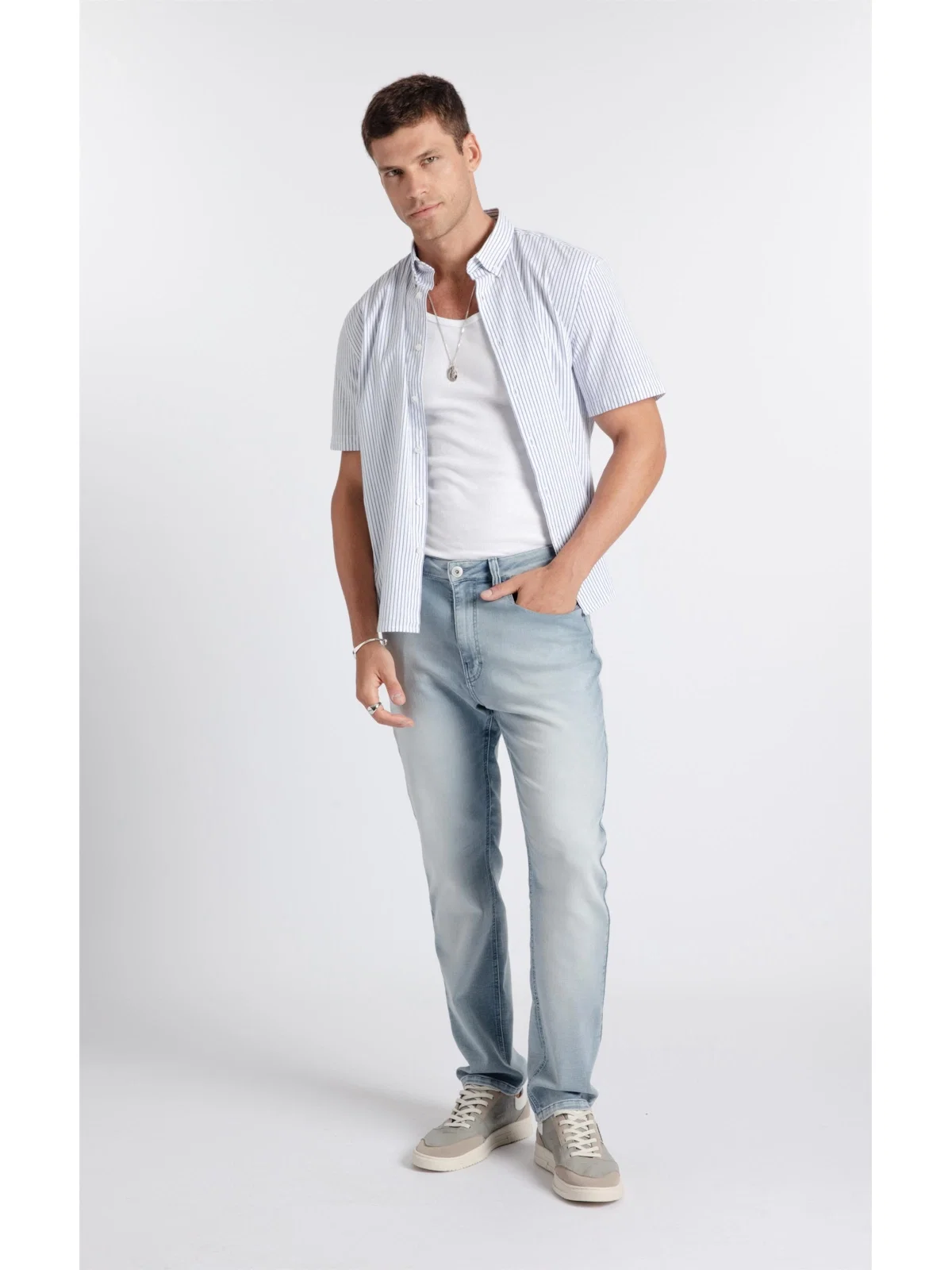 Calça Jeans Indigo Skinny Lav.Claro — imagem 1