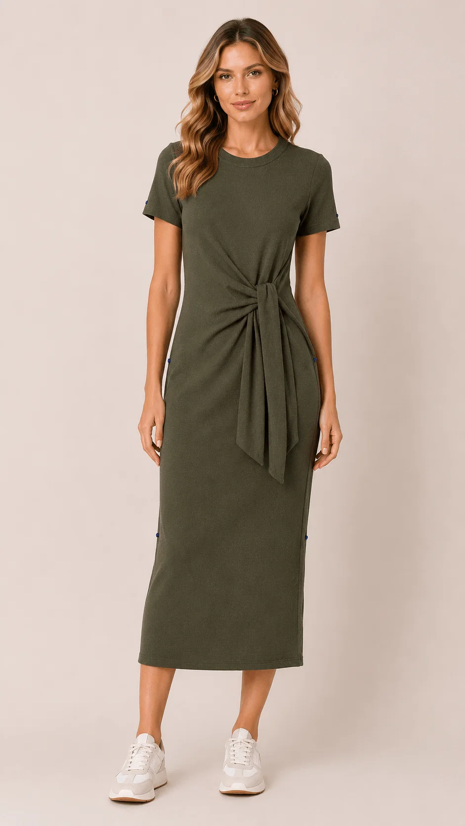 Vestido Midi Detalhe Amarração - Verde
