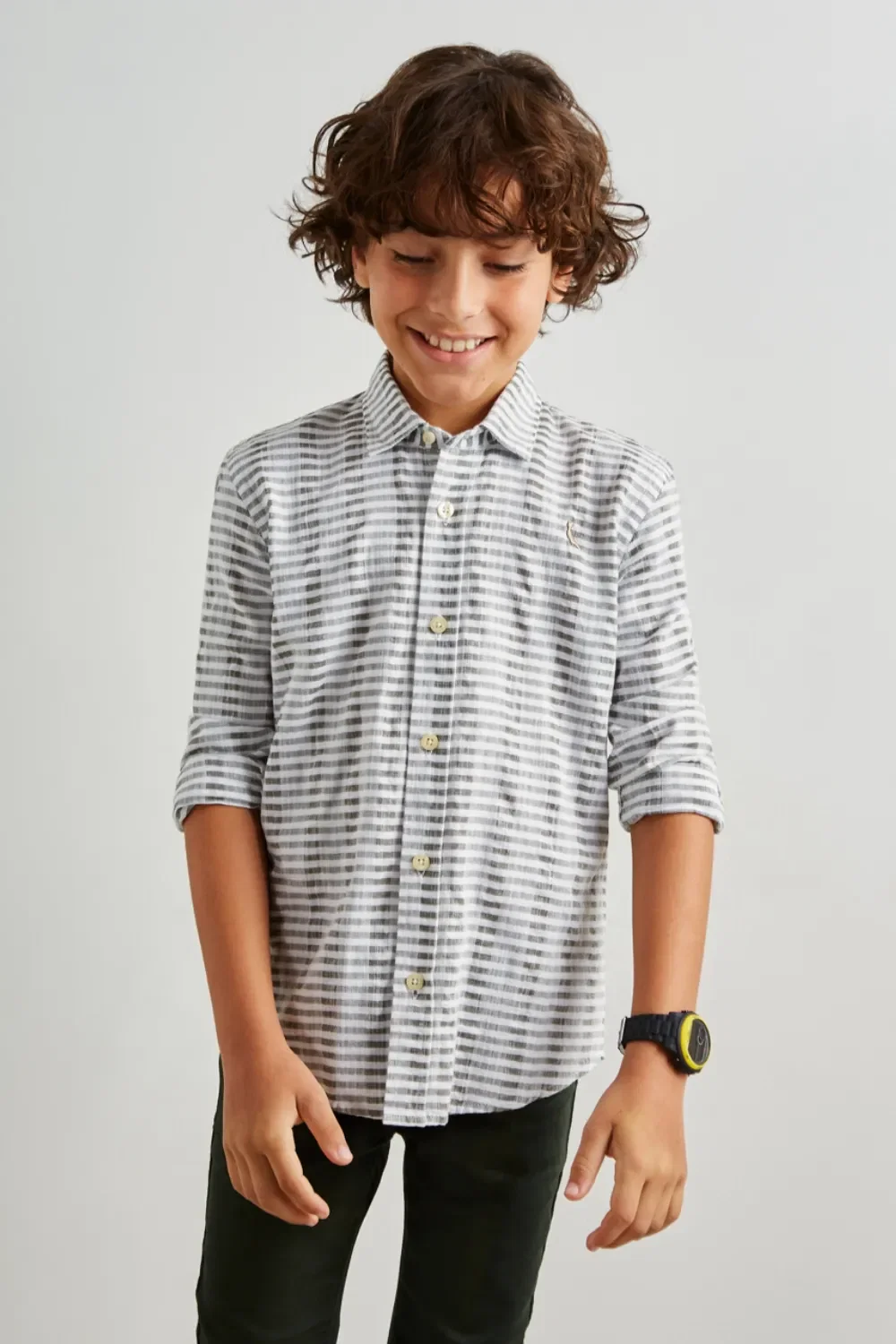 Camisa Mini Pf Textura Horizontal Inv 19