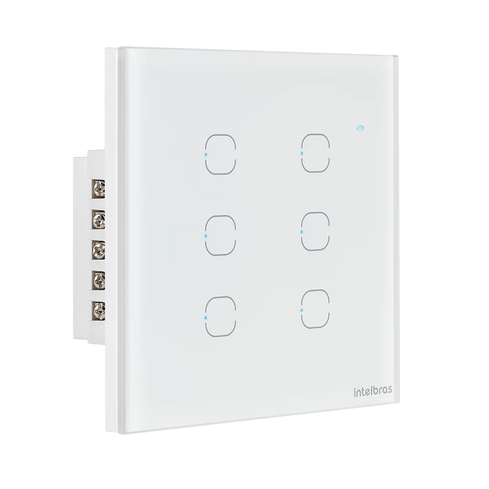 Interruptor Inteligente Wi-Fi Touch 6 teclas Branco EIW 1006 Intelbras