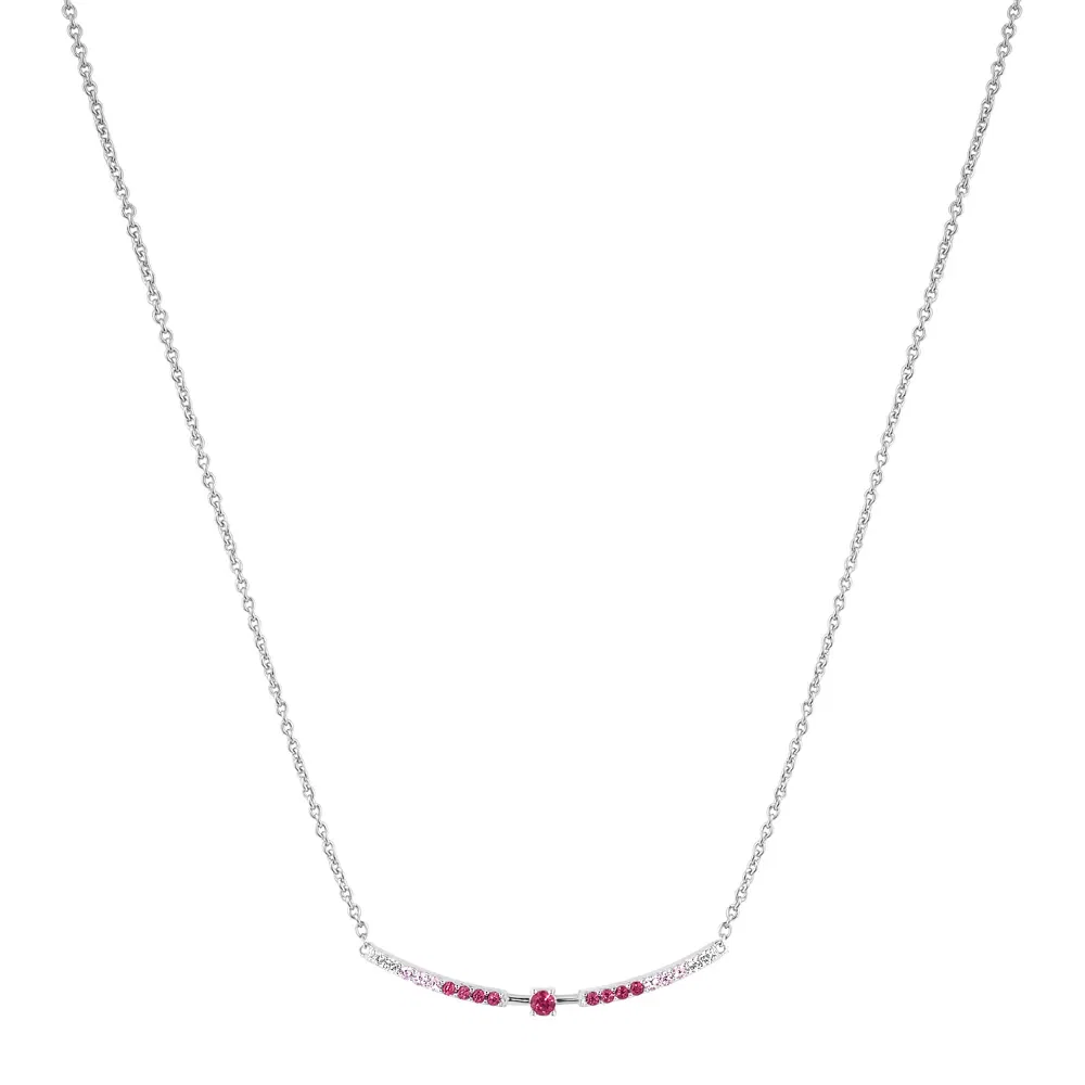 Colar Life Venus I em Prata 925 com Pedras Rosas, 50cm — imagem 1