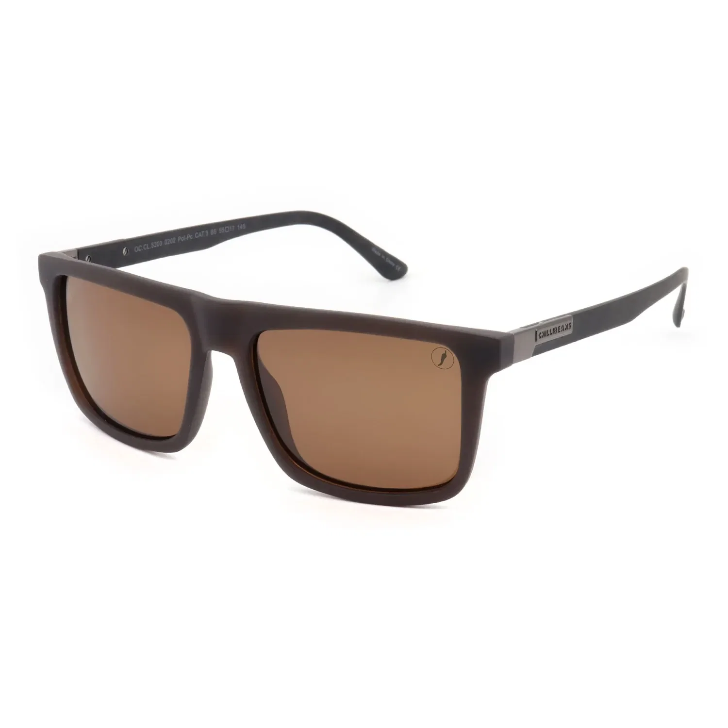 Óculos de Sol Masculino Chilli Beans Quadrado Polarizado Marrom — imagem 1