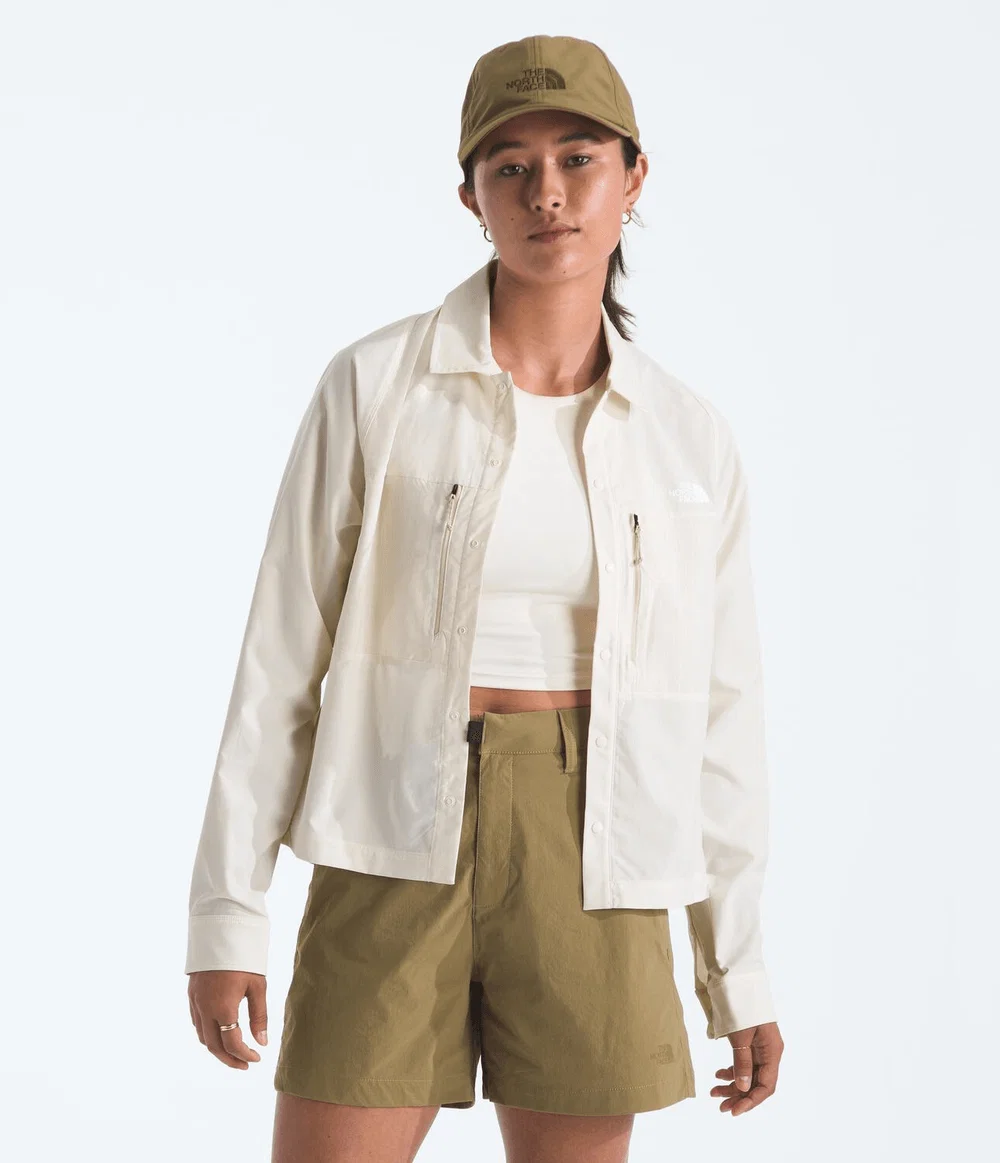 Camisa Feminina Trail Lightrange Manga Longa White Dune / Desert Stone
