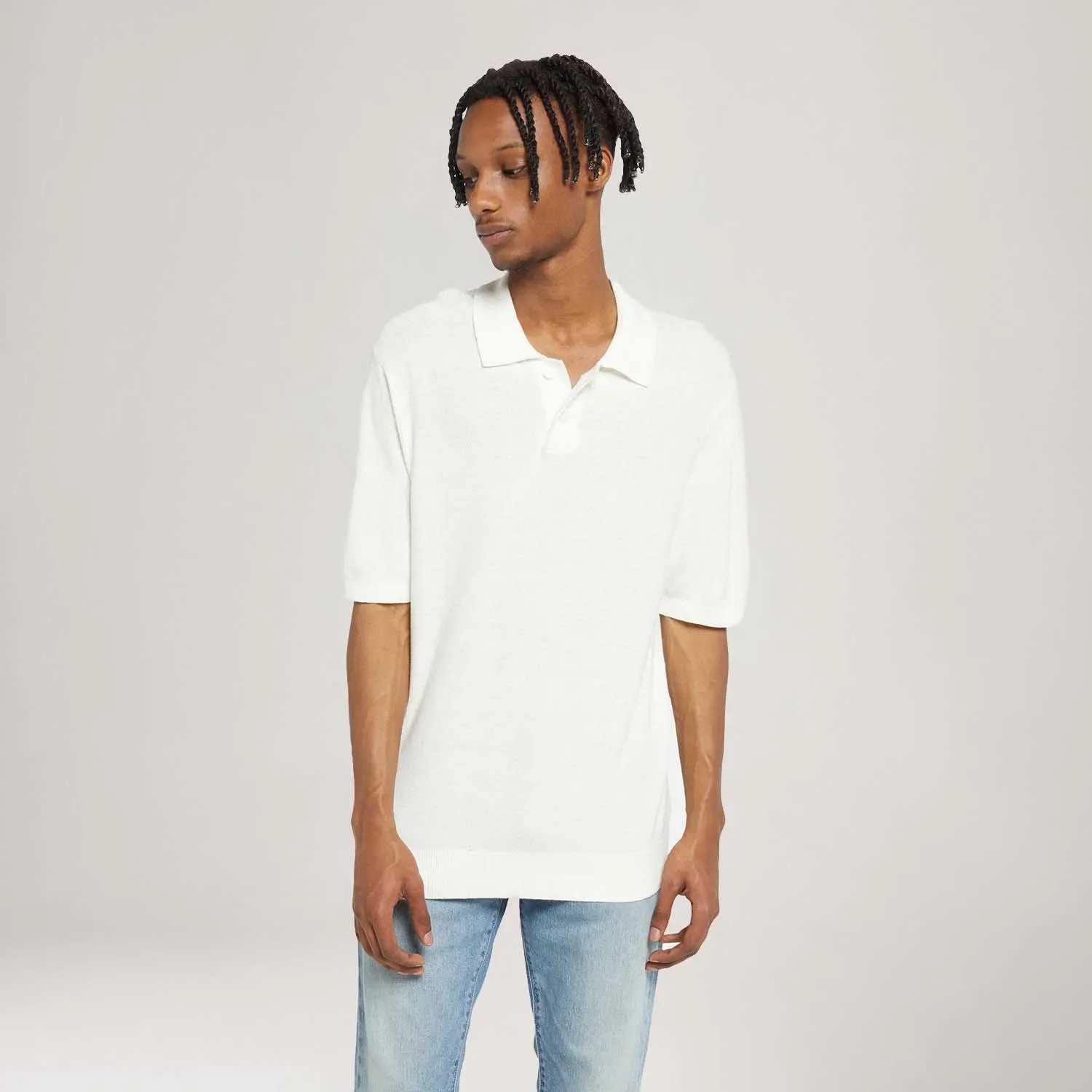Camisa Polo Levi's® Sweater Knit Off White Manga Curta