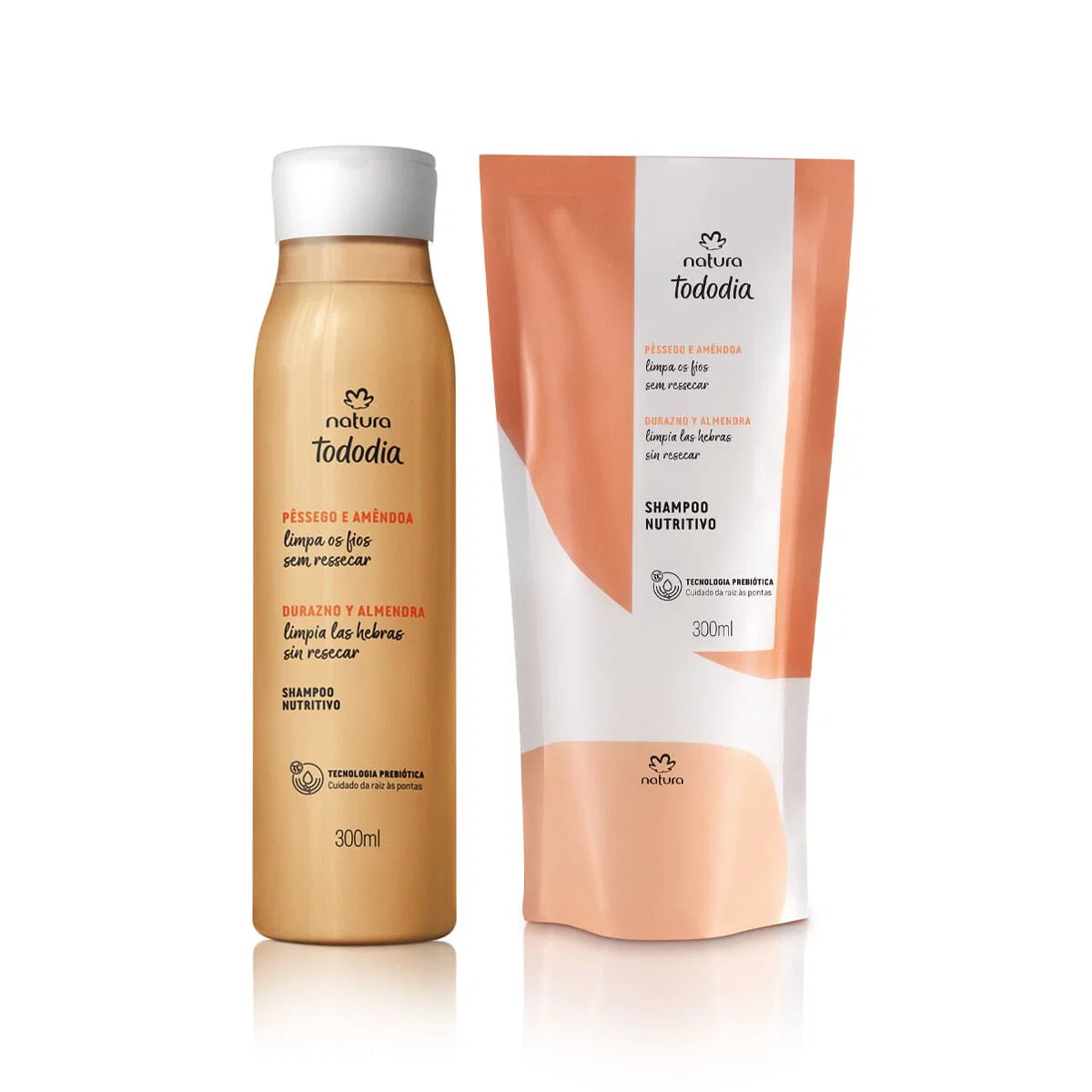 Kit Shampoo Nutritivo Tododia Pêssego e Amêndoa com Refil