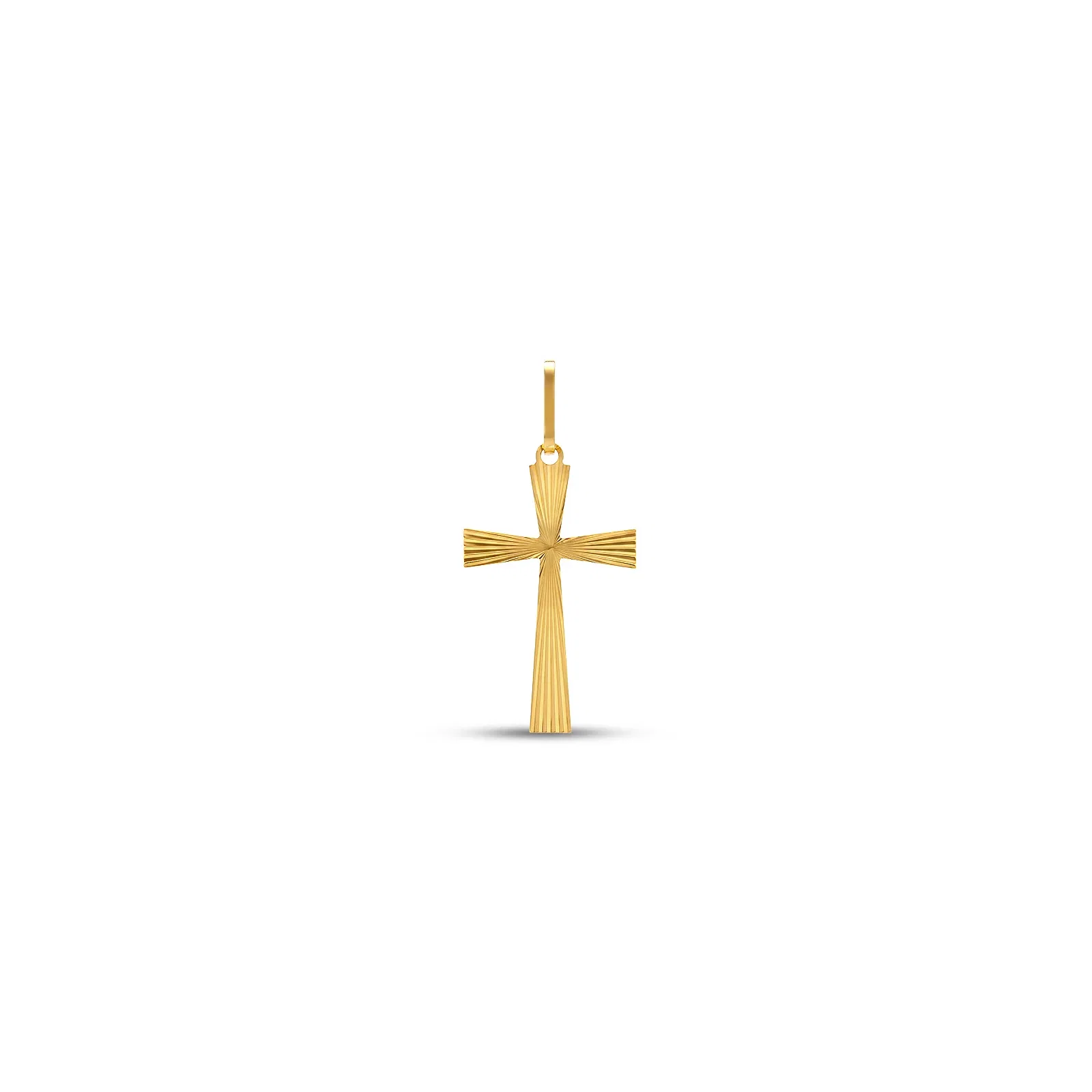 Pingente Cruz Texturizada em Ouro Amarelo 18K, 25 mm