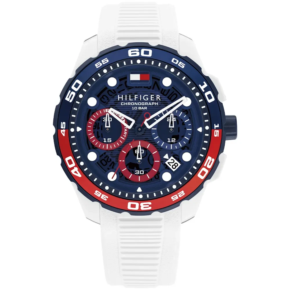 Relógio Tommy Hilfiger TH Regatta Masculino em Borracha Branca 1792231