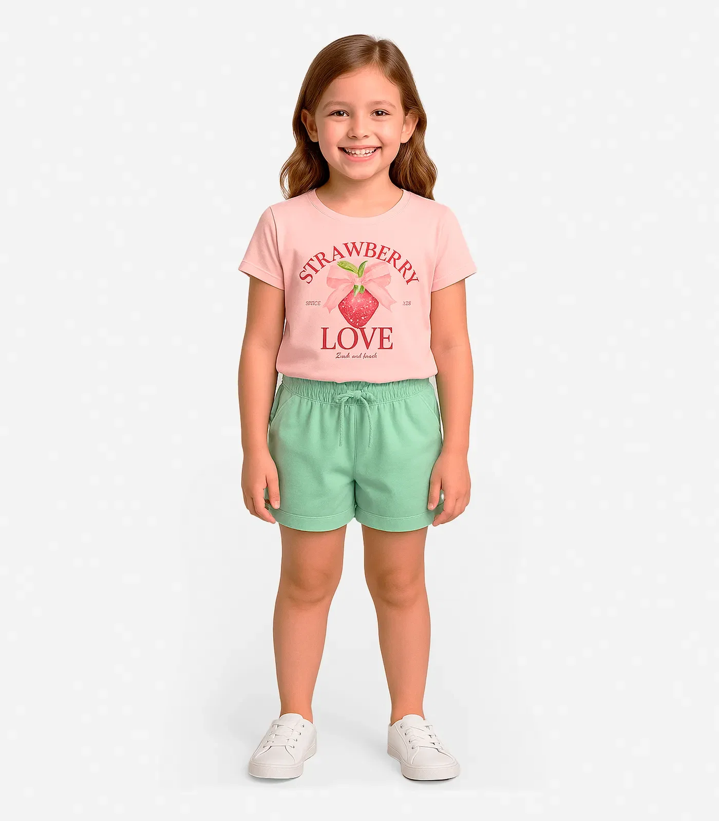 Conjunto Infantil Menina Blusa Com Shorts Select Rosa — imagem 1