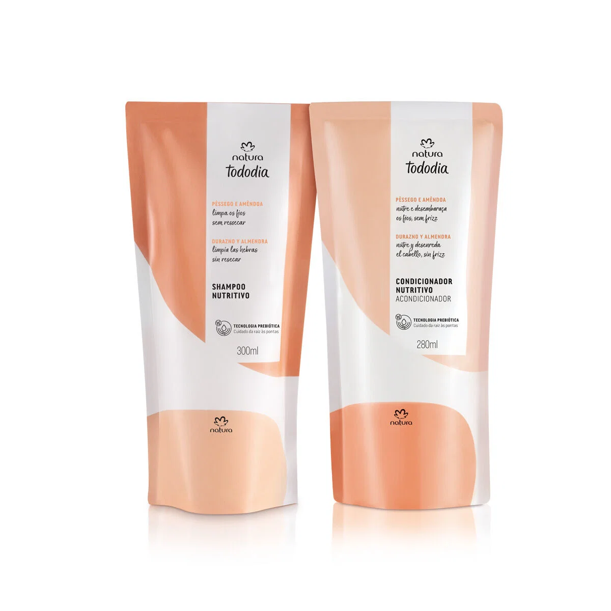 Kit Tododia Refil Shampoo e Condicionador Nutrição Pêssego e Amêndoa 2 produtos