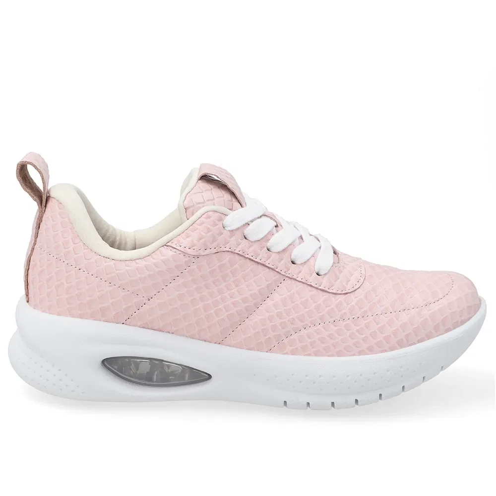 Tênis Casual Em Couro Rosa — imagem 1