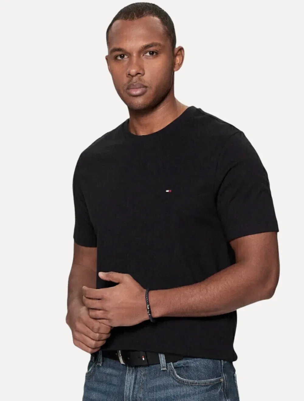 Camiseta Tommy Hilfiger Masculina Regular Core Pima Preta — imagem 1