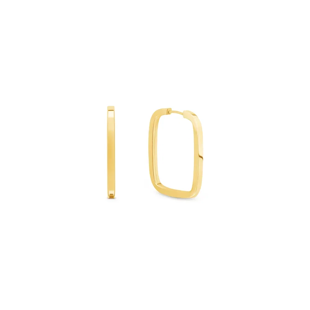 Argola Retangular em Ouro Amarelo 18k, 17mm — imagem 1