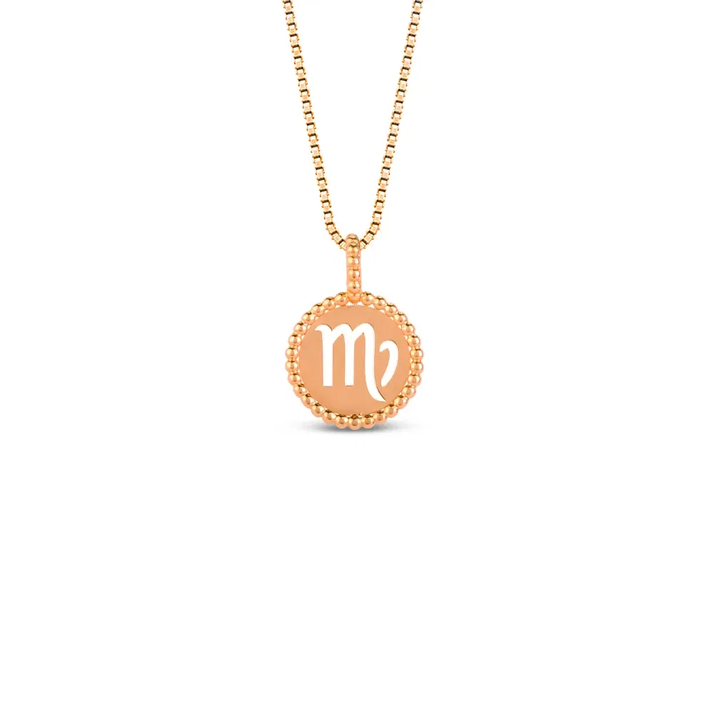 Pingente Signo Virgem em Ouro Rosé 18k, 15mm — imagem 1
