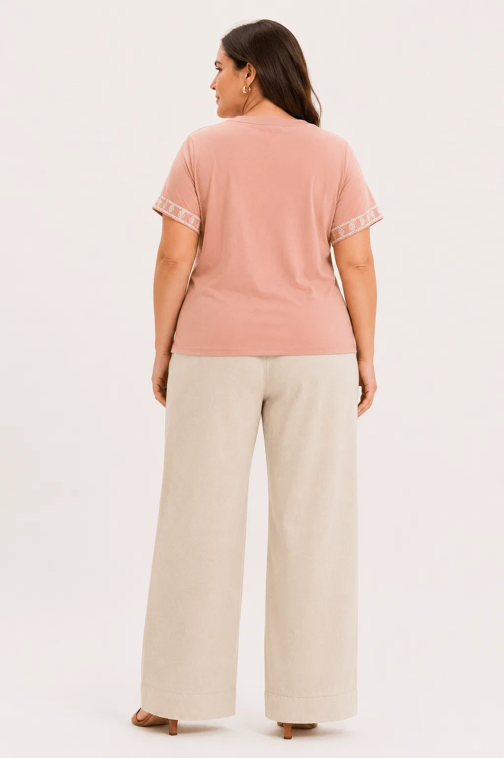 Blusa Boradao Flor Decote - Rosa