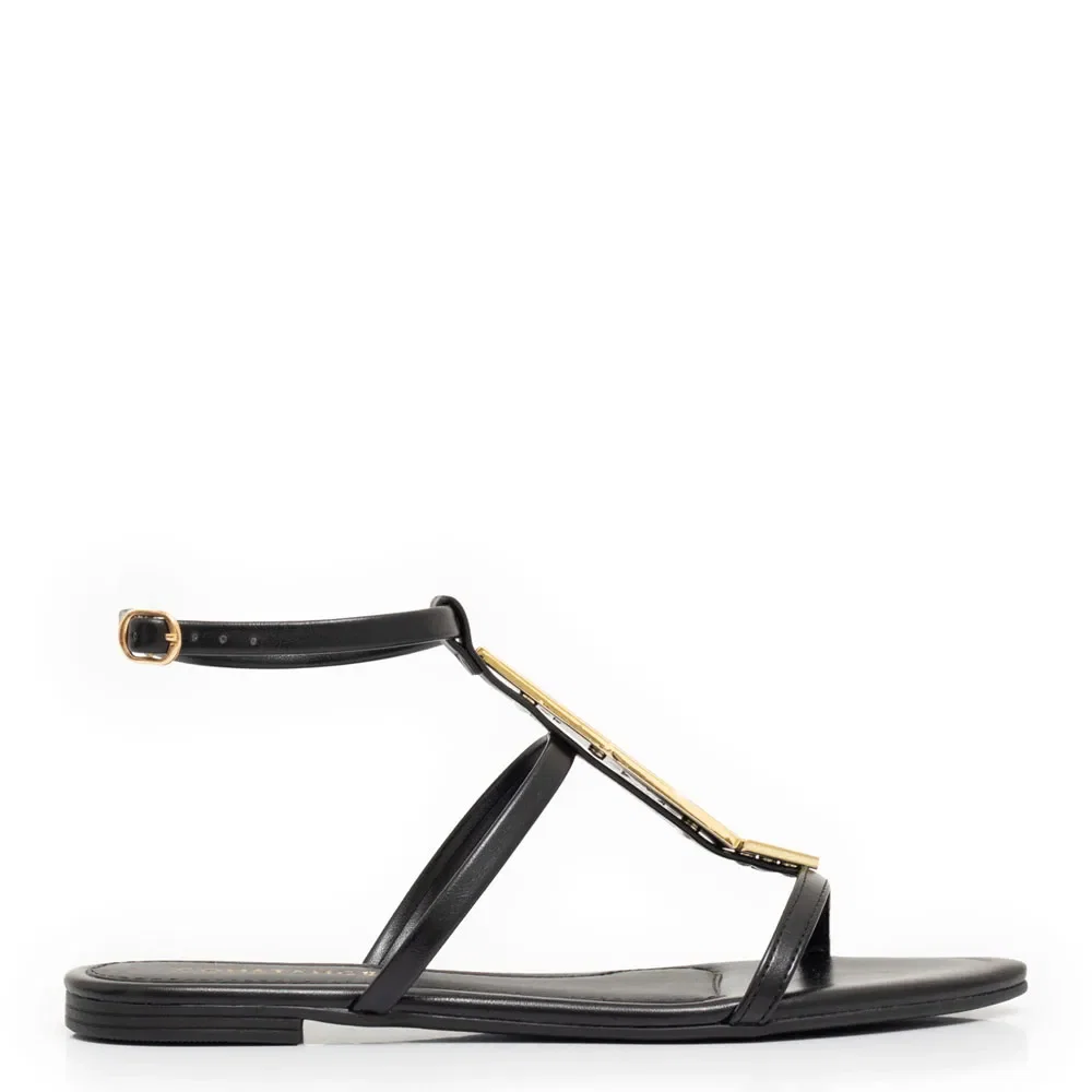 Rasteira Enfeite Triangular Preto