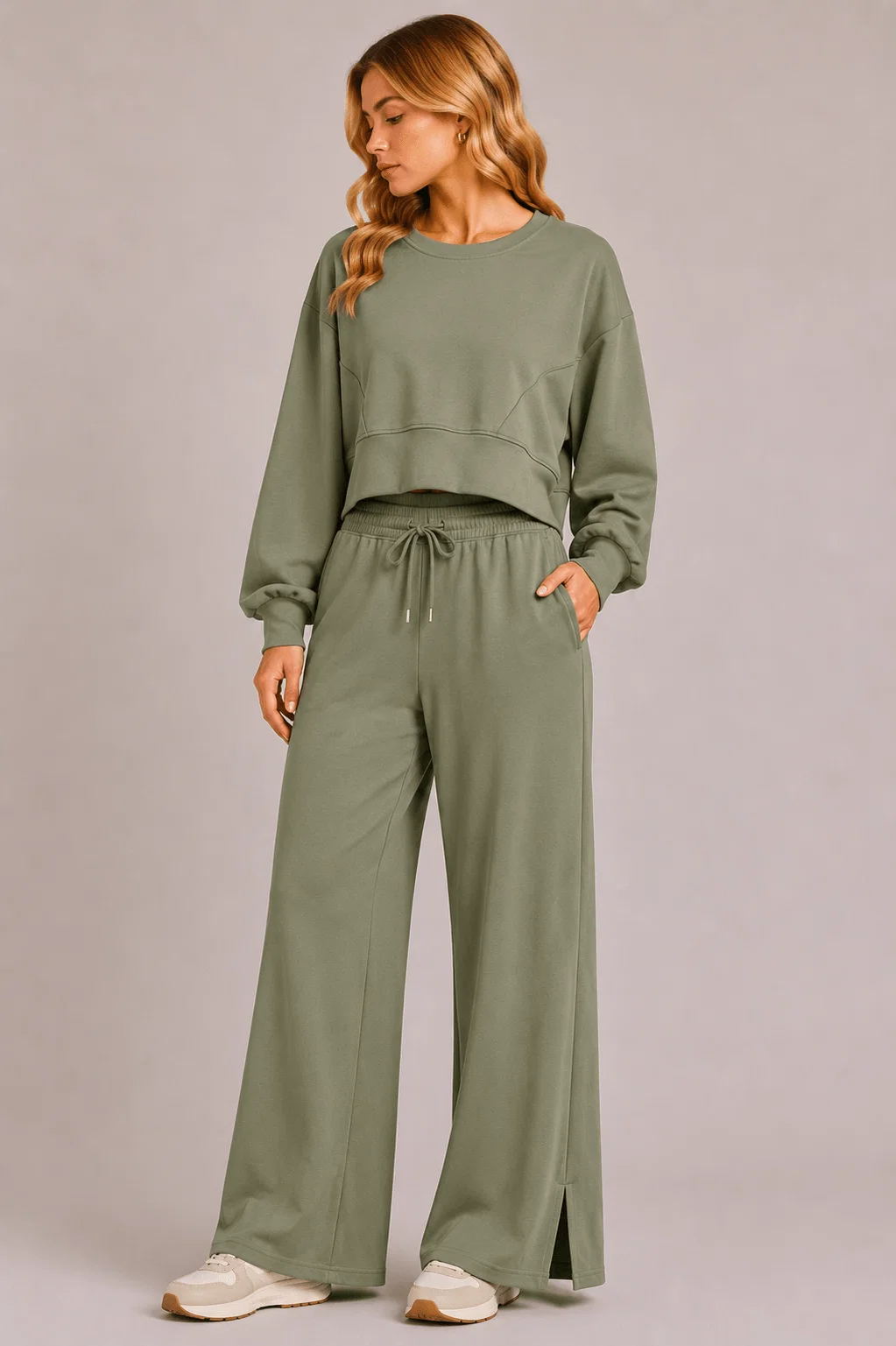 Blusa Manga Longa Barra Larga - Verde — imagem 1