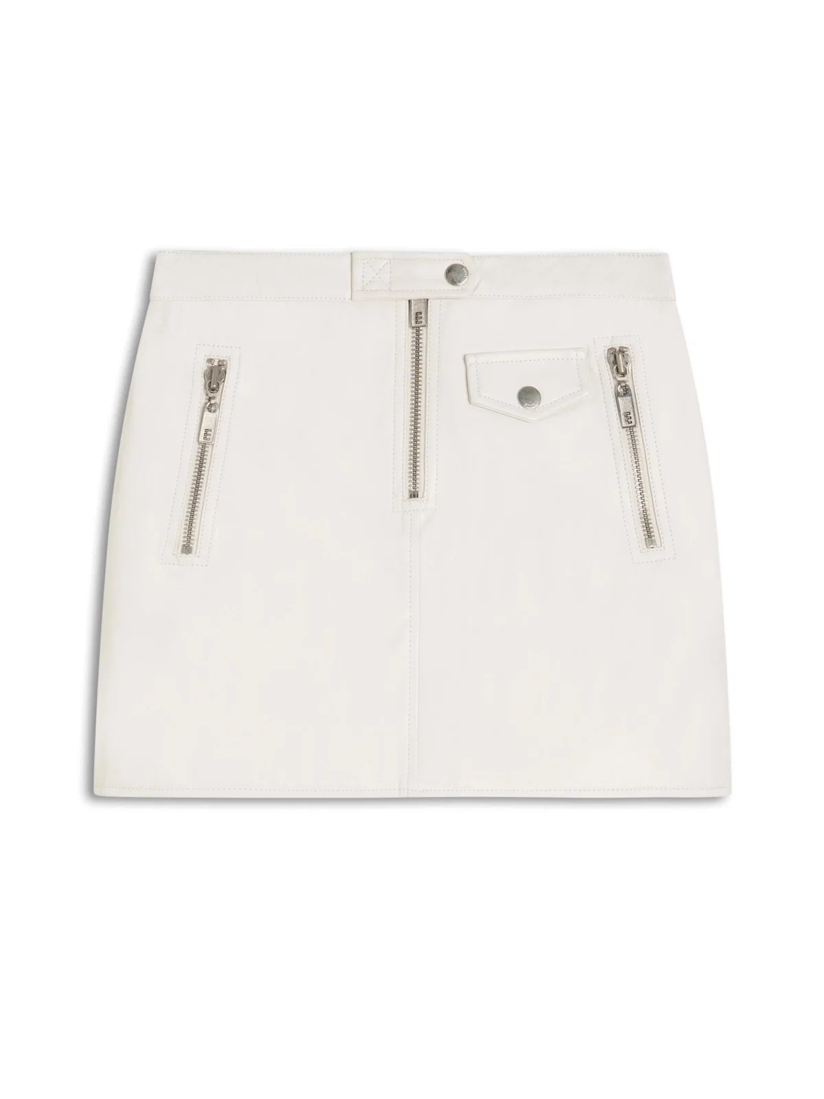 Saia Natural Leather Skirt Off White — imagem 1
