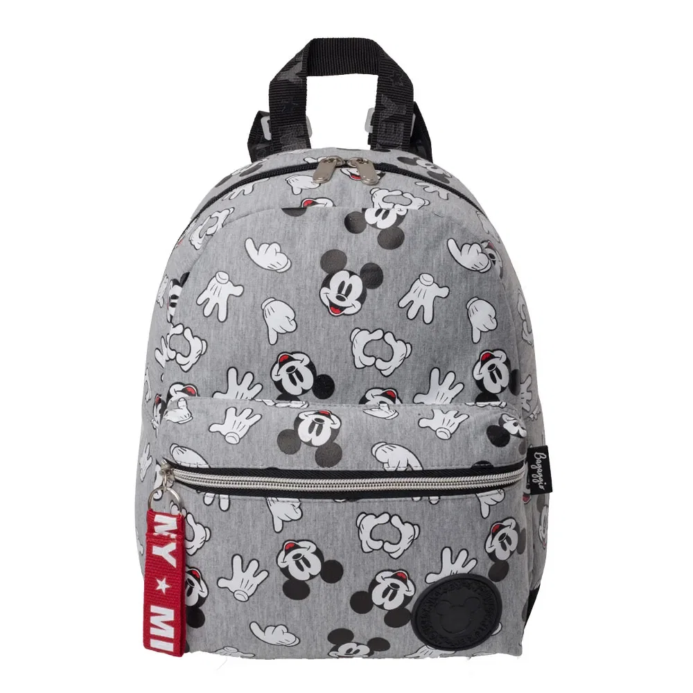 Mochila Escolar Masculina Mickey Faces Cinza