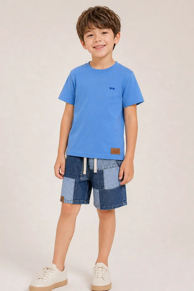 Conjunto Camiseta Malha Bermuda Sarja