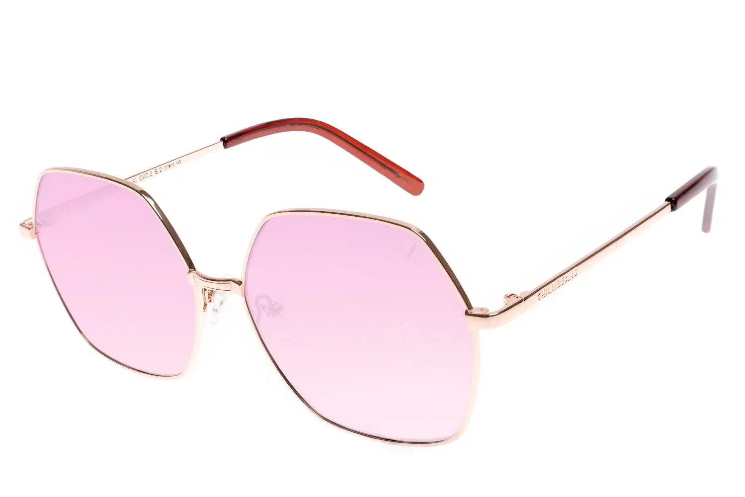 Óculos de Sol Feminino Chilli Beans Metal Hexagonal Rosé — imagem 1