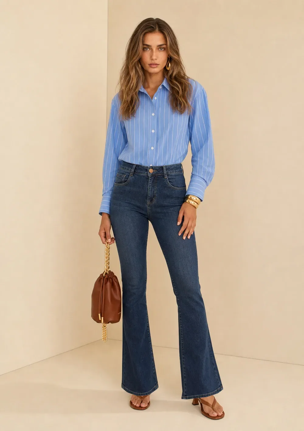 Calça Boot Cut Maré Azul