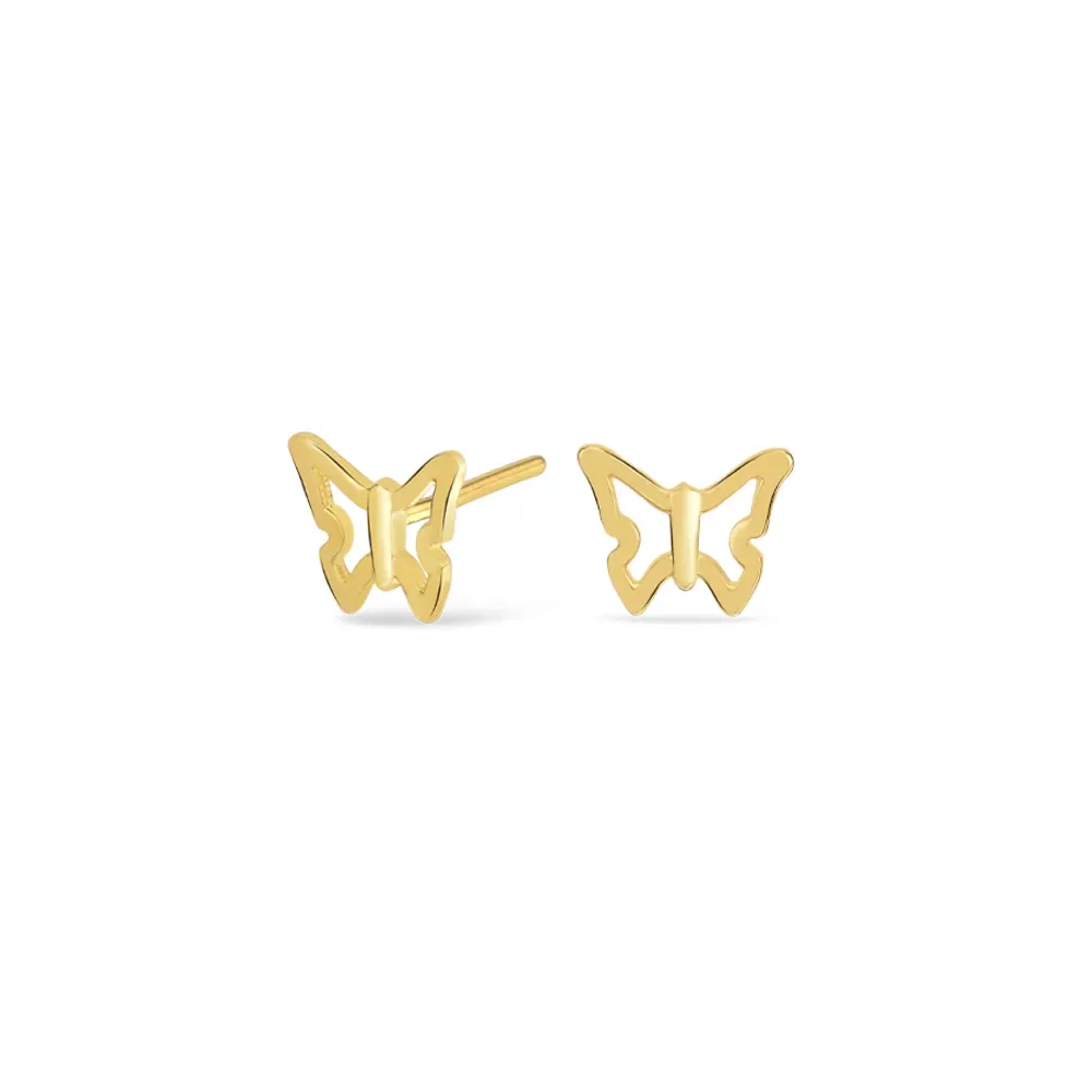 Brinco Baby Borboleta em Ouro Amarelo 18k