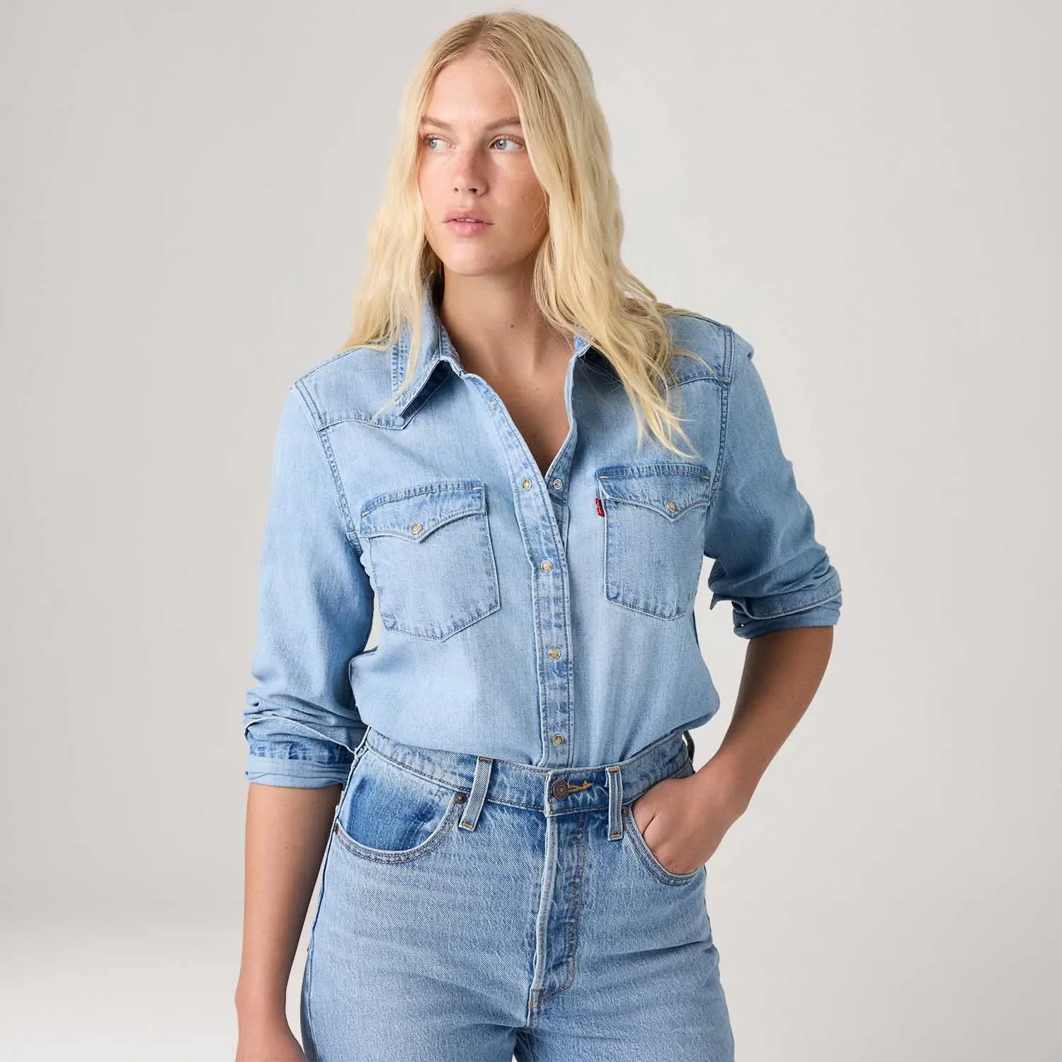 Camisa Jeans Levi's® Heritage Western Lavagem Clara — imagem 1