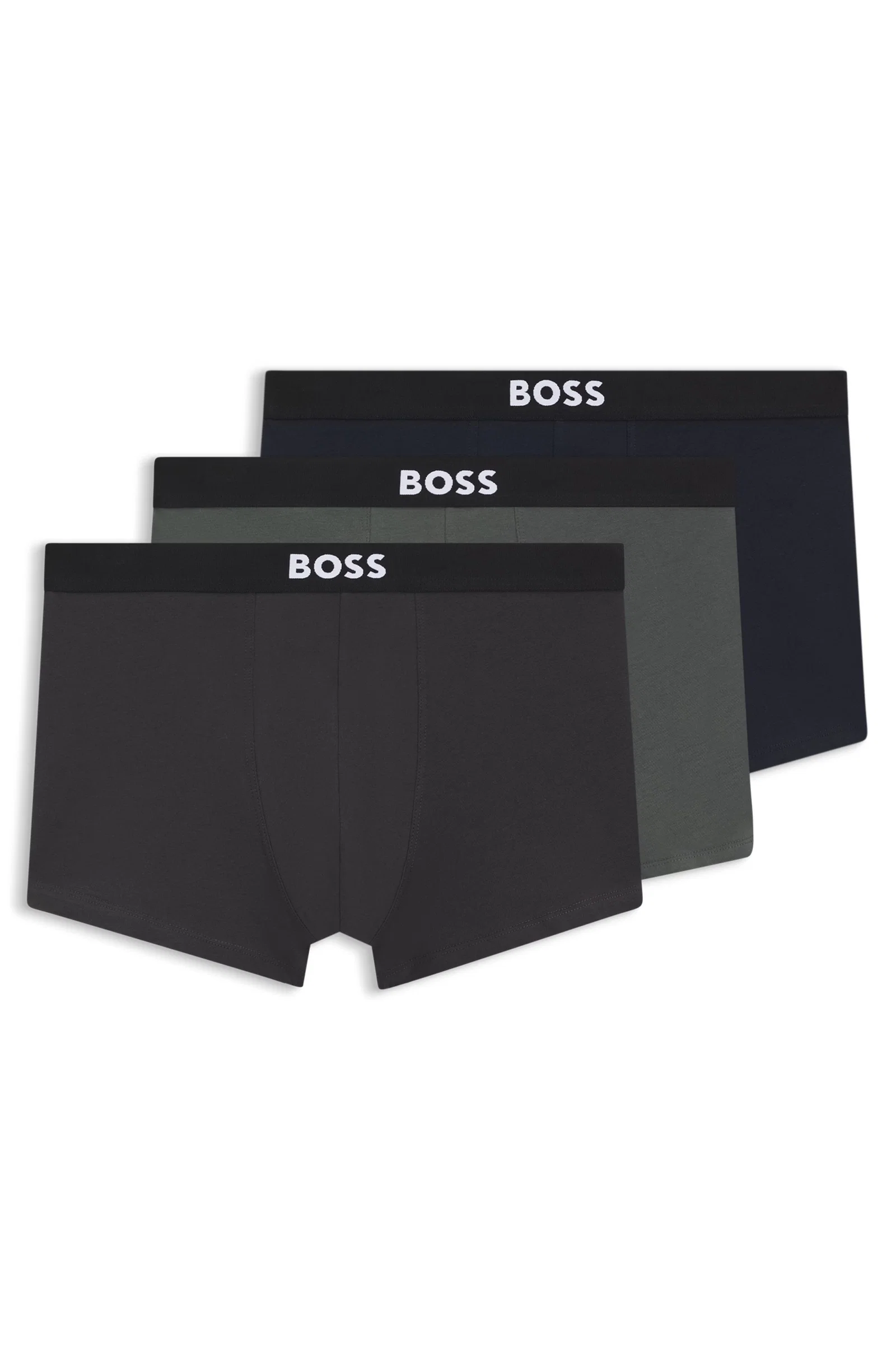 Pack De Três Cuecas De Algodão Elástico Com Logo Na Cintura — imagem 1