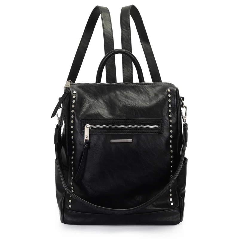 Mochila Grande Com Alca Tresse E Aplicacao De Metais