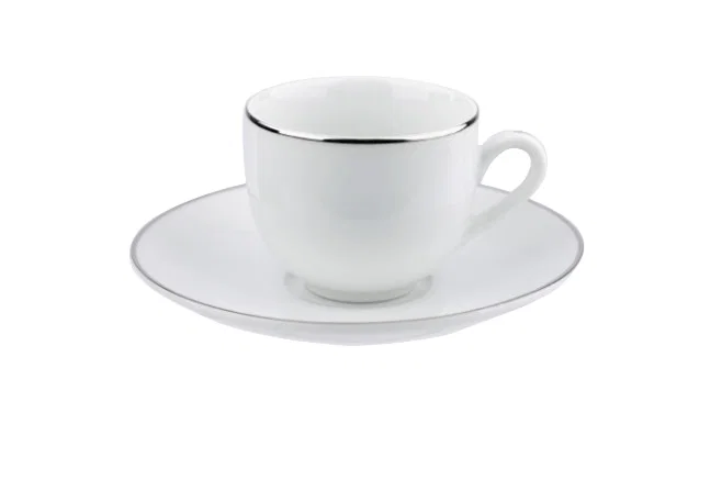 Xícara de Chá em Porcelana Legacy Silver 220ml L’Hermitage Branca — imagem 1
