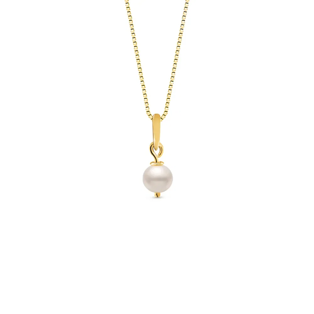 Pingente em Ouro Amarelo 18k com Pérola, 4-5,5mm, 15mm — imagem 1